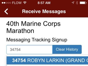 enter my bib number, last name