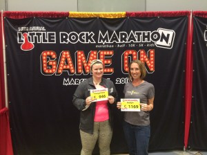 Ready with our marathon bibs!