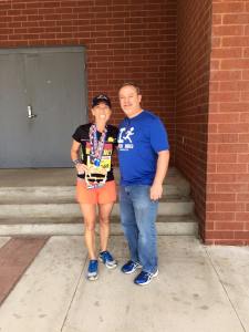 Post-race pose with fellow MegsMiler, Tony.